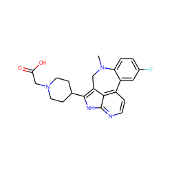 CN1Cc2c(C3CCN(CC(=O)O)CC3)[nH]c3nccc(c23)-c2cc(F)ccc21 ZINC001772587210
