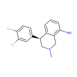 CN1Cc2c(N)cccc2[C@H](c2ccc(Cl)c(Cl)c2)C1 ZINC000165588211