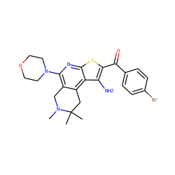 CN1Cc2c(N3CCOCC3)nc3sc(C(=O)c4ccc(Br)cc4)c(N)c3c2CC1(C)C ZINC000002240060