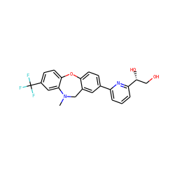 CN1Cc2cc(-c3cccc([C@H](O)CO)n3)ccc2Oc2ccc(C(F)(F)F)cc21 ZINC000230509123