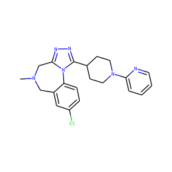 CN1Cc2cc(Cl)ccc2-n2c(nnc2C2CCN(c3ccccn3)CC2)C1 ZINC000068009318