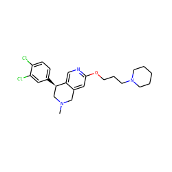 CN1Cc2cc(OCCCN3CCCCC3)ncc2[C@H](c2ccc(Cl)c(Cl)c2)C1 ZINC000028882974