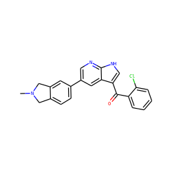 CN1Cc2ccc(-c3cnc4[nH]cc(C(=O)c5ccccc5Cl)c4c3)cc2C1 ZINC000473086100