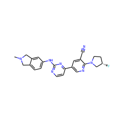 CN1Cc2ccc(Nc3nccc(-c4cnc(N5CC[C@H](F)C5)c(C#N)c4)n3)cc2C1 ZINC000221031470