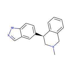 CN1Cc2ccccc2[C@H](c2ccc3[nH]ncc3c2)C1 ZINC000150308456