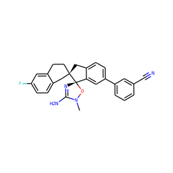 CN1O[C@@]2(N=C1N)c1cc(-c3cccc(C#N)c3)ccc1C[C@@]21CCc2cc(F)ccc2C1 ZINC000141978414
