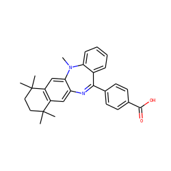 CN1c2cc3c(cc2N=C(c2ccc(C(=O)O)cc2)c2ccccc21)C(C)(C)CCC3(C)C ZINC000008022476