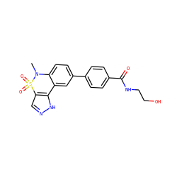 CN1c2ccc(-c3ccc(C(=O)NCCO)cc3)cc2-c2[nH]ncc2S1(=O)=O ZINC000095586671