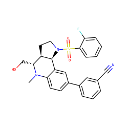 CN1c2ccc(-c3cccc(C#N)c3)cc2[C@H]2[C@H](CCN2S(=O)(=O)c2ccccc2F)[C@H]1CO ZINC000095604559