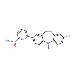 CN1c2ccc(Cl)cc2CCc2cc(-c3cccc(C(N)=O)n3)ccc21 ZINC000473124625