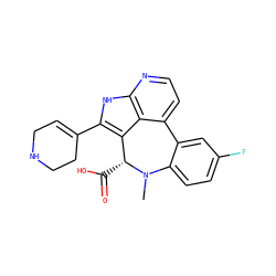 CN1c2ccc(F)cc2-c2ccnc3[nH]c(C4=CCNCC4)c(c23)[C@H]1C(=O)O ZINC001772606146
