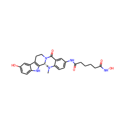 CN1c2ccc(NC(=O)CCCCC(=O)NO)cc2C(=O)N2CCc3c([nH]c4ccc(O)cc34)[C@H]21 ZINC000473123134