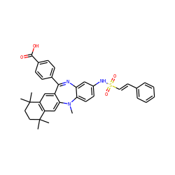 CN1c2ccc(NS(=O)(=O)/C=C/c3ccccc3)cc2N=C(c2ccc(C(=O)O)cc2)c2cc3c(cc21)C(C)(C)CCC3(C)C ZINC000028824150