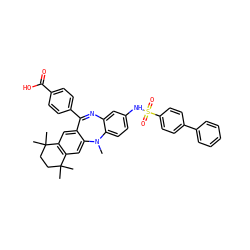 CN1c2ccc(NS(=O)(=O)c3ccc(-c4ccccc4)cc3)cc2N=C(c2ccc(C(=O)O)cc2)c2cc3c(cc21)C(C)(C)CCC3(C)C ZINC000028824179