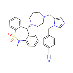 CN1c2ccccc2[C@@H](N2CCCN(Cc3cncn3Cc3ccc(C#N)cc3)CC2)c2ccccc2S1(=O)=O ZINC000028951566