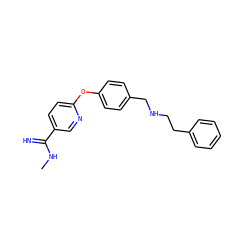 CNC(=N)c1ccc(Oc2ccc(CNCCc3ccccc3)cc2)nc1 ZINC000028826389