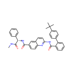 CNC(=O)[C@@H](NC(=O)c1ccc2nc(NC(=O)c3ccccc3-c3ccc(C(C)(C)C)cc3)ccc2c1)c1ccccc1 ZINC000095560408