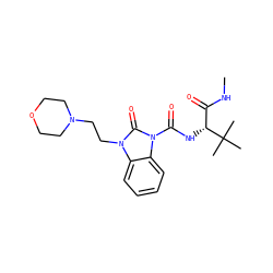 CNC(=O)[C@@H](NC(=O)n1c(=O)n(CCN2CCOCC2)c2ccccc21)C(C)(C)C ZINC000040952634
