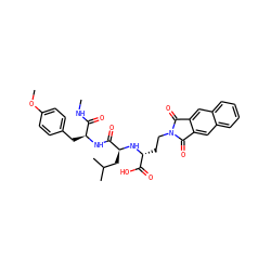CNC(=O)[C@H](Cc1ccc(OC)cc1)NC(=O)[C@H](CC(C)C)N[C@H](CCN1C(=O)c2cc3ccccc3cc2C1=O)C(=O)O ZINC000029417117