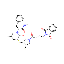 CNC(=O)[C@H](Cc1ccccc1)NC(=O)[C@@H](CC(C)C)S[C@H]1CN(C(=O)CCCN2C(=O)c3ccccc3C2=O)C[C@H]1S ZINC000096270016