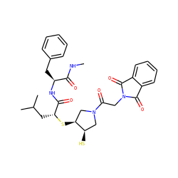 CNC(=O)[C@H](Cc1ccccc1)NC(=O)[C@@H](CC(C)C)S[C@H]1CN(C(=O)CN2C(=O)c3ccccc3C2=O)C[C@H]1S ZINC000096270017
