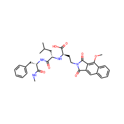 CNC(=O)[C@H](Cc1ccccc1)NC(=O)[C@H](CC(C)C)N[C@H](CCN1C(=O)c2cc3ccccc3c(OC)c2C1=O)C(=O)O ZINC000027733028