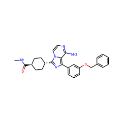 CNC(=O)[C@H]1CC[C@H](c2nc(-c3cccc(OCc4ccccc4)c3)c3c(N)nccn32)CC1 ZINC000261166311