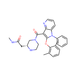 CNC(=O)C[C@@H]1CN(C(=O)c2c(Oc3c(C)cccc3C)n(-c3ccccc3)c3cccnc23)CCN1 ZINC000072182731