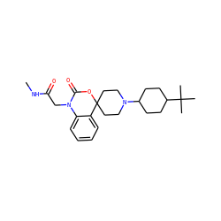 CNC(=O)CN1C(=O)OC2(CCN(C3CCC(C(C)(C)C)CC3)CC2)c2ccccc21 ZINC000049032402
