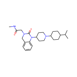 CNC(=O)CN1Cc2ccccc2N(C2CCN(C3CCC(C(C)C)CC3)CC2)C1=O ZINC000049035757