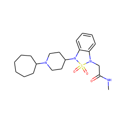 CNC(=O)CN1c2ccccc2N(C2CCN(C3CCCCCC3)CC2)S1(=O)=O ZINC000049032399