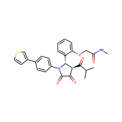 CNC(=O)COc1ccccc1[C@@H]1[C@@H](C(=O)C(C)C)C(=O)C(=O)N1c1ccc(-c2ccsc2)cc1 ZINC000169695335