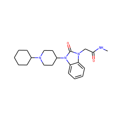 CNC(=O)Cn1c(=O)n(C2CCN(C3CCCCC3)CC2)c2ccccc21 ZINC000049033494