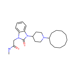 CNC(=O)Cn1c(=O)n(C2CCN(C3CCCCCCCCC3)CC2)c2ccccc21 ZINC000049052061