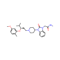 CNC(=O)Cn1c(=O)n(C2CCN(CC[C@@H](Oc3cc(OC)ccc3C)C(C)C)CC2)c2ccccc21 ZINC000028874702