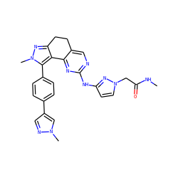 CNC(=O)Cn1ccc(Nc2ncc3c(n2)-c2c(nn(C)c2-c2ccc(-c4cnn(C)c4)cc2)CC3)n1 ZINC000224942724