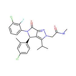 CNC(=O)Cn1nc2c(c1C(C)C)[C@@H](c1ccc(Cl)cc1C)N(c1cccc(Cl)c1F)C2=O ZINC000206139732