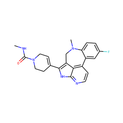CNC(=O)N1CC=C(c2[nH]c3nccc4c3c2CN(C)c2ccc(F)cc2-4)CC1 ZINC001772611302