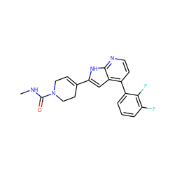 CNC(=O)N1CC=C(c2cc3c(-c4cccc(F)c4F)ccnc3[nH]2)CC1 ZINC000226080566