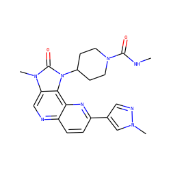 CNC(=O)N1CCC(n2c(=O)n(C)c3cnc4ccc(-c5cnn(C)c5)nc4c32)CC1 ZINC000118533124