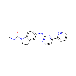 CNC(=O)N1CCc2cc(Nc3nccc(-c4ccccn4)n3)ccc21 ZINC000144225255