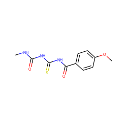 CNC(=O)NC(=S)NC(=O)c1ccc(OC)cc1 ZINC000003064277