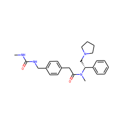 CNC(=O)NCc1ccc(CC(=O)N(C)[C@H](CN2CCCC2)c2ccccc2)cc1 ZINC000028474159