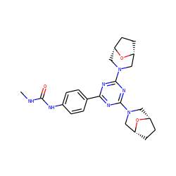 CNC(=O)Nc1ccc(-c2nc(N3C[C@@H]4CC[C@H](C3)O4)nc(N3C[C@@H]4CC[C@H](C3)O4)n2)cc1 ZINC000058534542