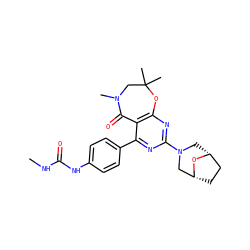 CNC(=O)Nc1ccc(-c2nc(N3C[C@@H]4CC[C@H](C3)O4)nc3c2C(=O)N(C)CC(C)(C)O3)cc1 ZINC000225331374