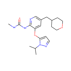 CNC(=O)Nc1ncc(CC2CCOCC2)cc1Oc1ccnn1C(C)C ZINC000299824916