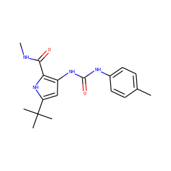 CNC(=O)c1[nH]c(C(C)(C)C)cc1NC(=O)Nc1ccc(C)cc1 ZINC000028220768