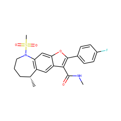 CNC(=O)c1c(-c2ccc(F)cc2)oc2cc3c(cc12)[C@H](C)CCCN3S(C)(=O)=O ZINC000149553987