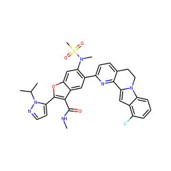 CNC(=O)c1c(-c2ccnn2C(C)C)oc2cc(N(C)S(C)(=O)=O)c(-c3ccc4c(n3)-c3cc5c(F)cccc5n3CC4)cc12 ZINC000212205140