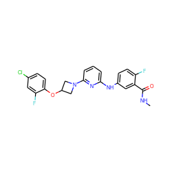CNC(=O)c1cc(Nc2cccc(N3CC(Oc4ccc(Cl)cc4F)C3)n2)ccc1F ZINC000118583978
